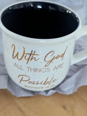 Inspirational 'With God All Things Are Possible' White Ceramic Mug